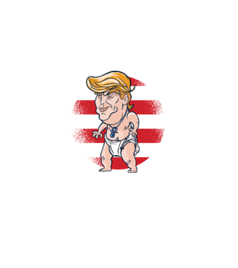 Trump Baby tricou amuzant model albastru regal pe tricou