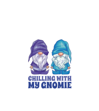 Chilling with my Gnomie model alb pe tricou