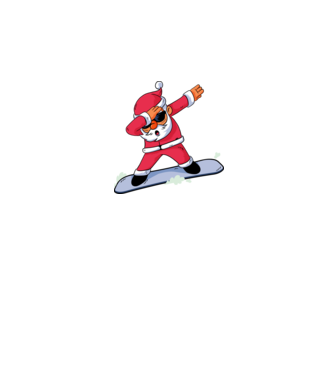 Moș Crăciun Snowboard DAB tricou amuzant model gri pe tricou