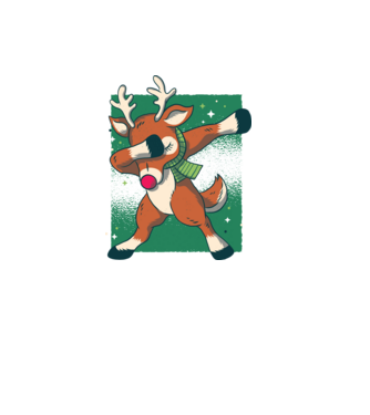 Rudolph DAB model alb pe tricou
