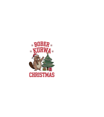 Bober Kurwa Christmas 3 model alb pe tricou