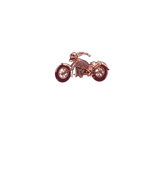 Motocicletă cu Schelet model alb pe tricou