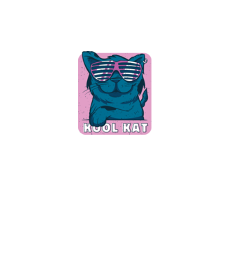 Kool Cat - Pisică Cool model roz neon pe tricou