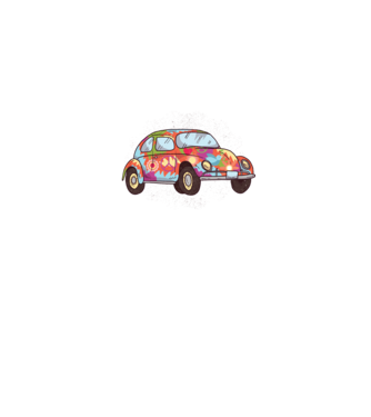 Hippy Beetle Volkswagen model roz pe tricou
