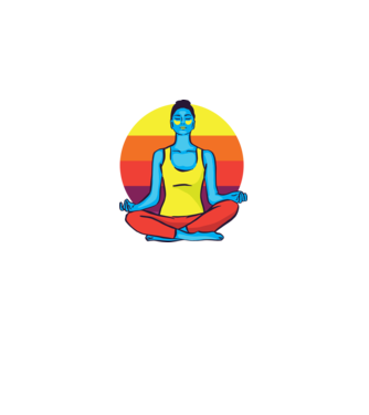 Yoga Meditație Retro model negru pe tricou