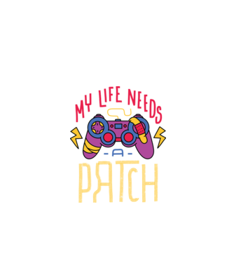 My life needs a patch Gamer model negru pe tricou
