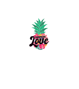 Ananas Tropical Love model alb pe tricou