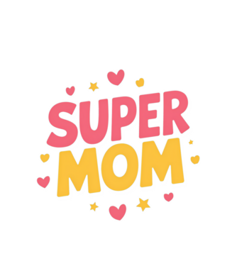 Super Mom Negru model alb pe tricou
