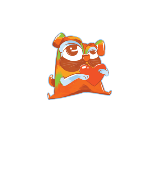 Mops colorat model turcoaz pe tricou