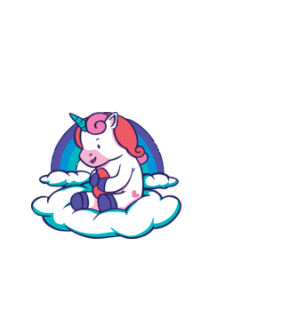 Unicorn Baby model negru pe tricou