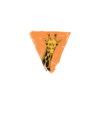 Girafă cool model alb pe tricou