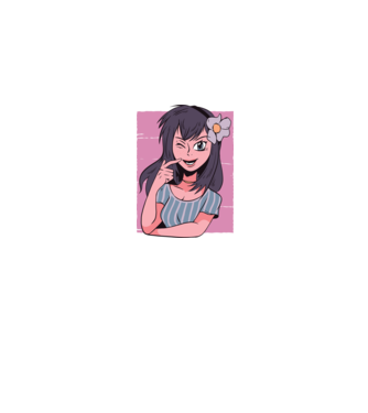 Fată Anime model albastru jeanși pe tricou