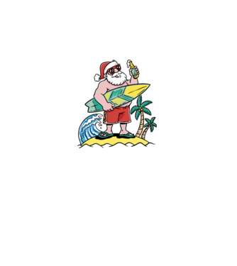Santa Claus Summer model alb pe tricou