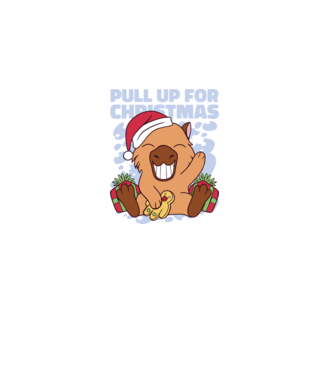 Pull up for christmas Capybara model alb pe tricou