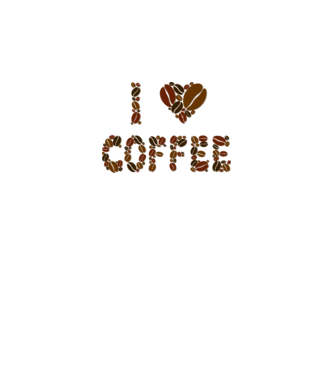 I Love Coffee model alb pe tricou