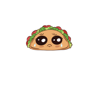 Taco trist model alb pe tricou
