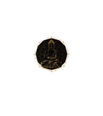 Buddha Mandala model negru pe tricou