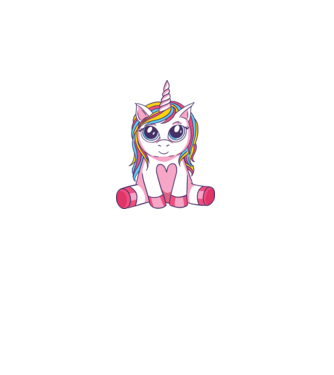 Unicorn drăguț model alb pe tricou