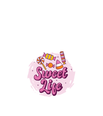 Sweet Life - Viață dulce model albastru închis pe tricou