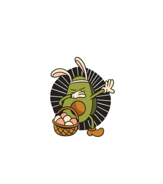 Avocado de Paște DAB model alb pe tricou