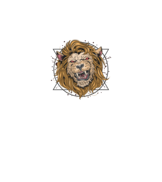 angry lion model negru pe tricou