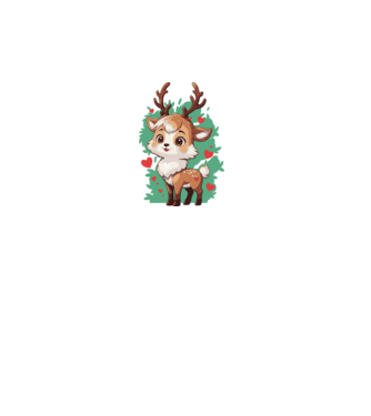 Valentine Deer model alb pe tricou