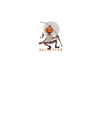 Hallofish - Pescar Halloween model negru pe tricou