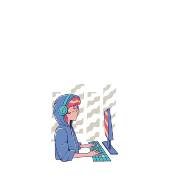 Anime Programator fată model albastru închis pe tricou