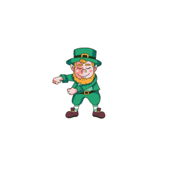 Leprechaun Floss - St. Patrick DAB dans model albastru închis pe tricou