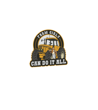 Farm Girls can do it all Tractor model negru pe tricou