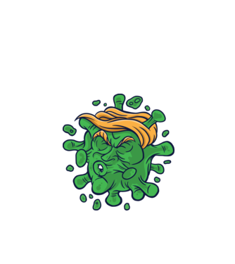 Covid Trump model alb pe tricou