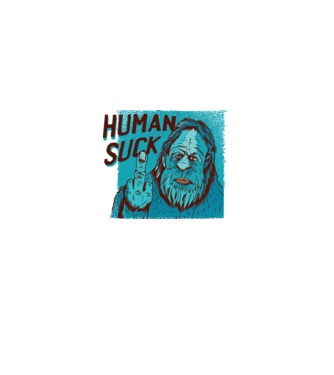 Human Suck - Yeti spune tricou amuzant antisocial model alb pe tricou