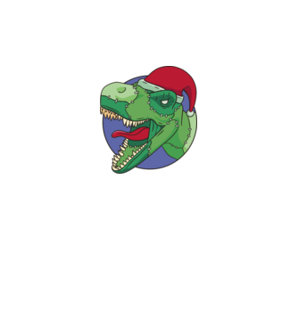 T-rex Santa model alb pe tricou