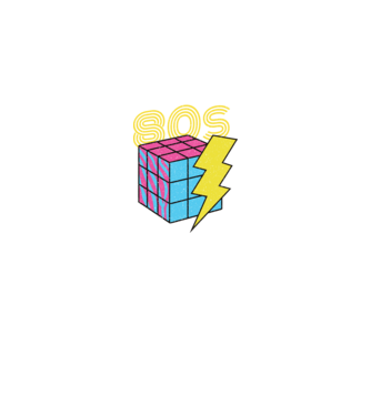 I love the 80s Cub Rubik model negru pe tricou