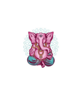 Elefant făcând meditație Dharma model negru pe tricou