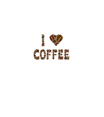 I Love Coffee model alb pe tricou