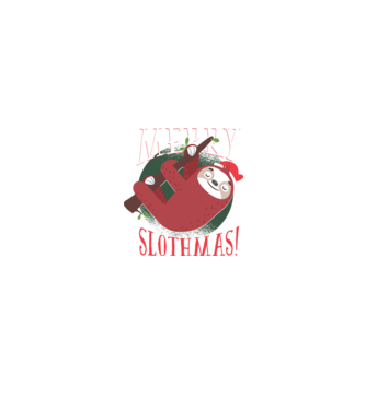Merry Slothmas Crăciun cu Leneș model negru pe tricou