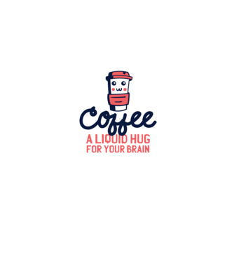 Cafea - o îmbrățișare lichidă pentru creier model albastru jeanși pe tricou