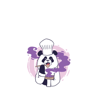 Panda Chef model negru pe tricou