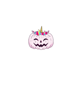 Unicorn Dovleac Halloween model negru pe tricou