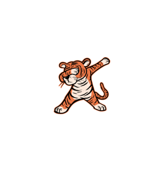 Tigru DAB model negru pe tricou
