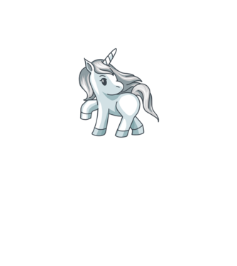 Unicorn de argint model negru pe tricou