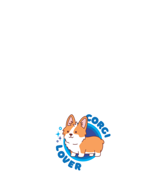 Corgi Lover model alb pe tricou