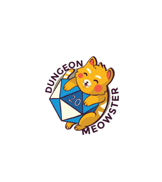 Dungeon Meowster joc de rol RPG tricou cu pisică model alb pe tricou