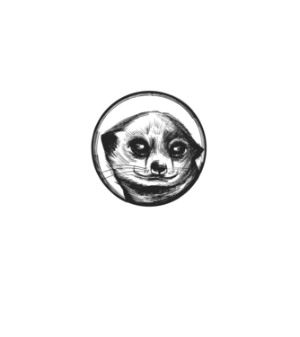 Pui de suricata model negru pe tricou