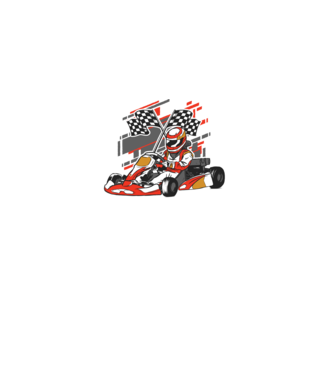 Gokart model negru pe tricou