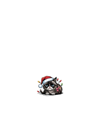 Christmas Spirit Grumpy Cat Negru model negru pe tricou