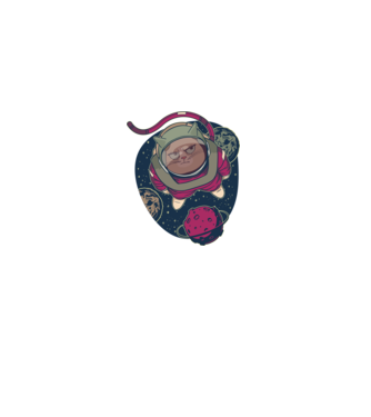 Pisică Astronaut model negru pe tricou
