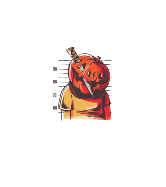 Halloween cap de dovleac închisoare model alb pe tricou