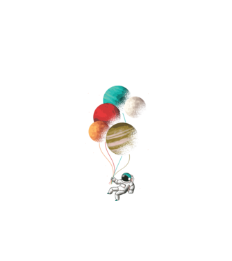 Astronaut Balloons baloane astronaut model negru pe tricou